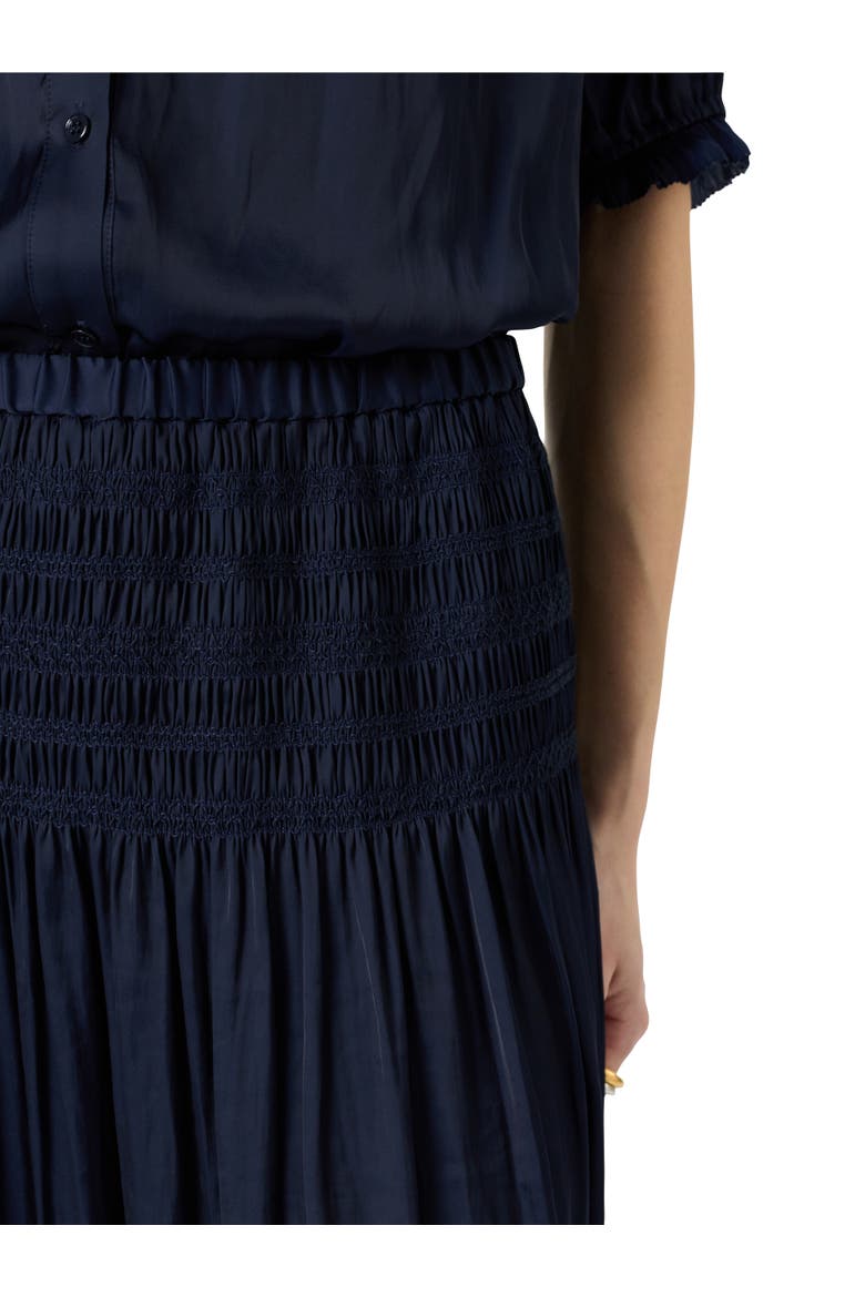 Jolie Pleated Midi Skirt, Alternate, color, Navy Blue