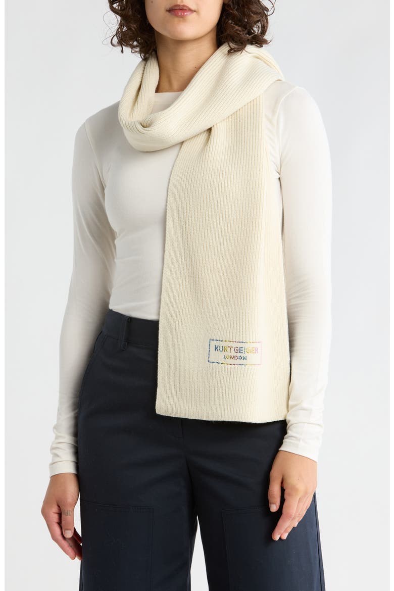 Crystal Logo Scarf, Main, color, BONE