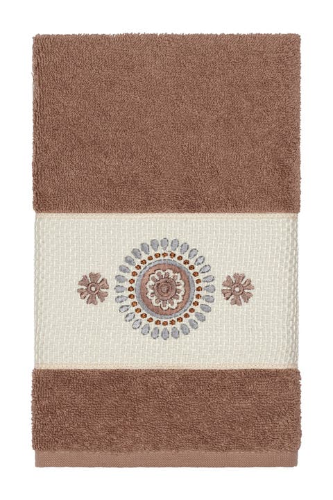Isabell Embellished Hand Towel - Latte