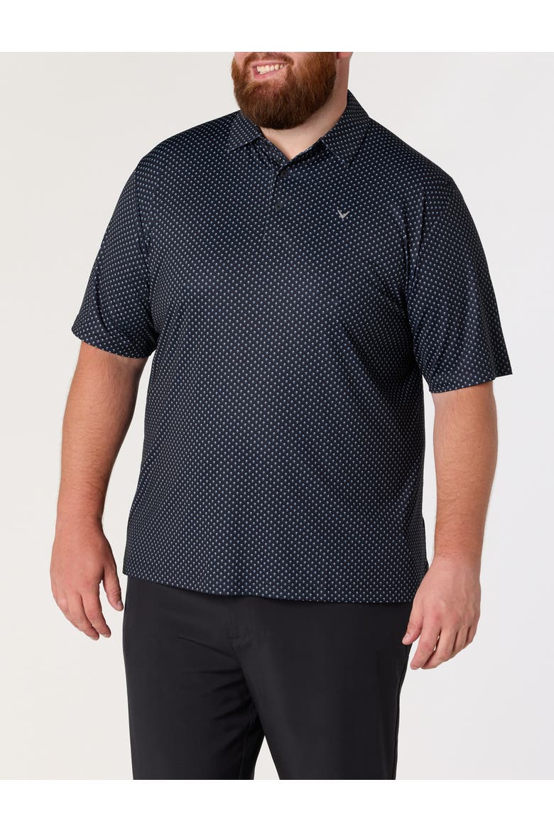 Big & Tall Golf Print Performance Polo Shirt, Alternate, color, CAVIAR