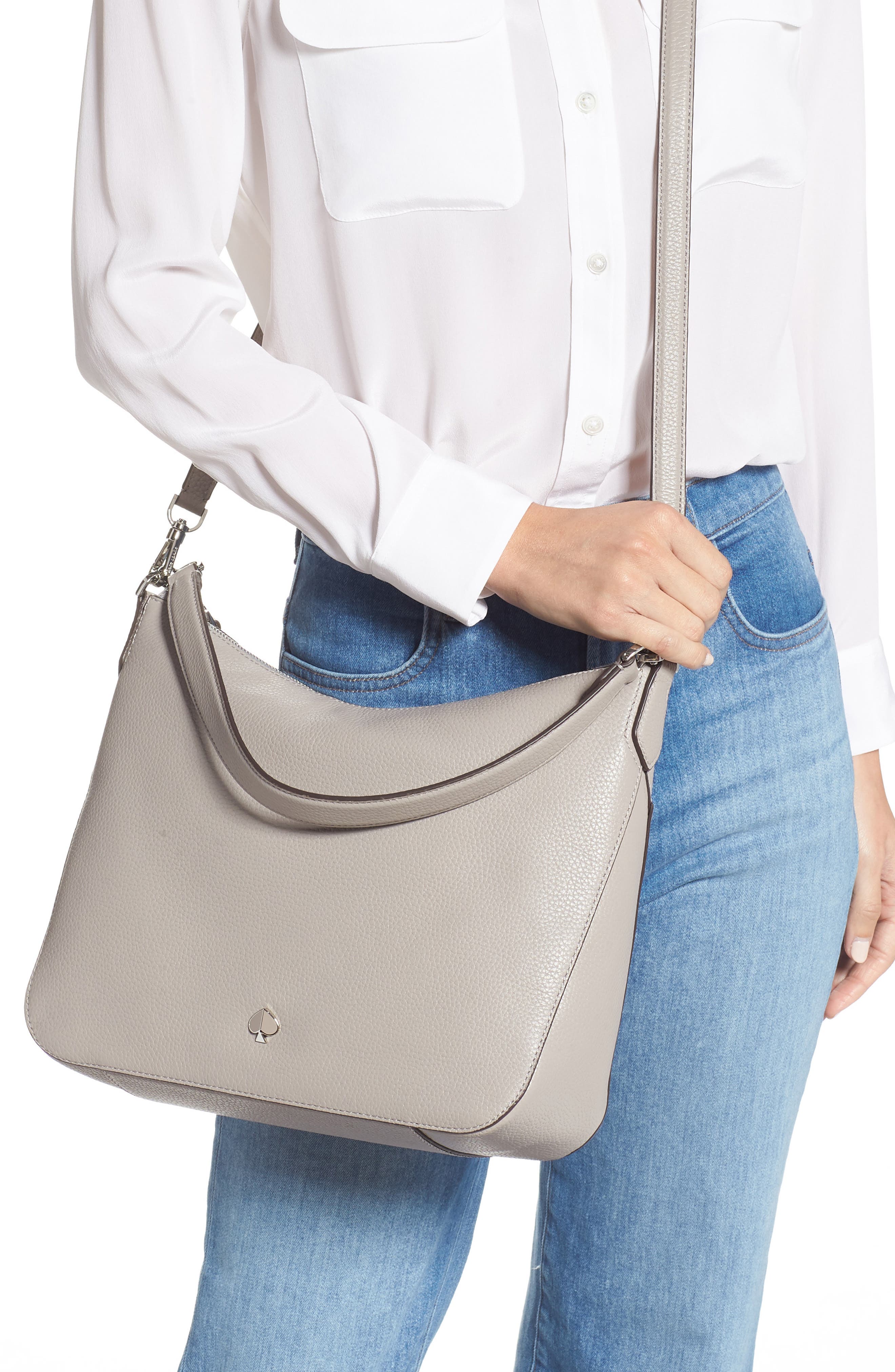 Kate Spade New York medium polly leather shoulder bag, Alternate, color, 