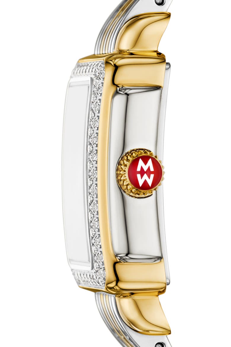 Deco Madison Mini Diamond Bracelet Watch, 23mm x 24mm, Alternate, color, TWO TONE
