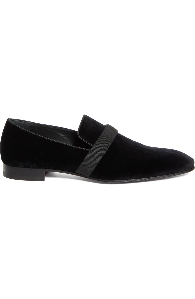 Christian Louboutin Dandy Deco Velour Venetian Loafer, Alternate, color, Black