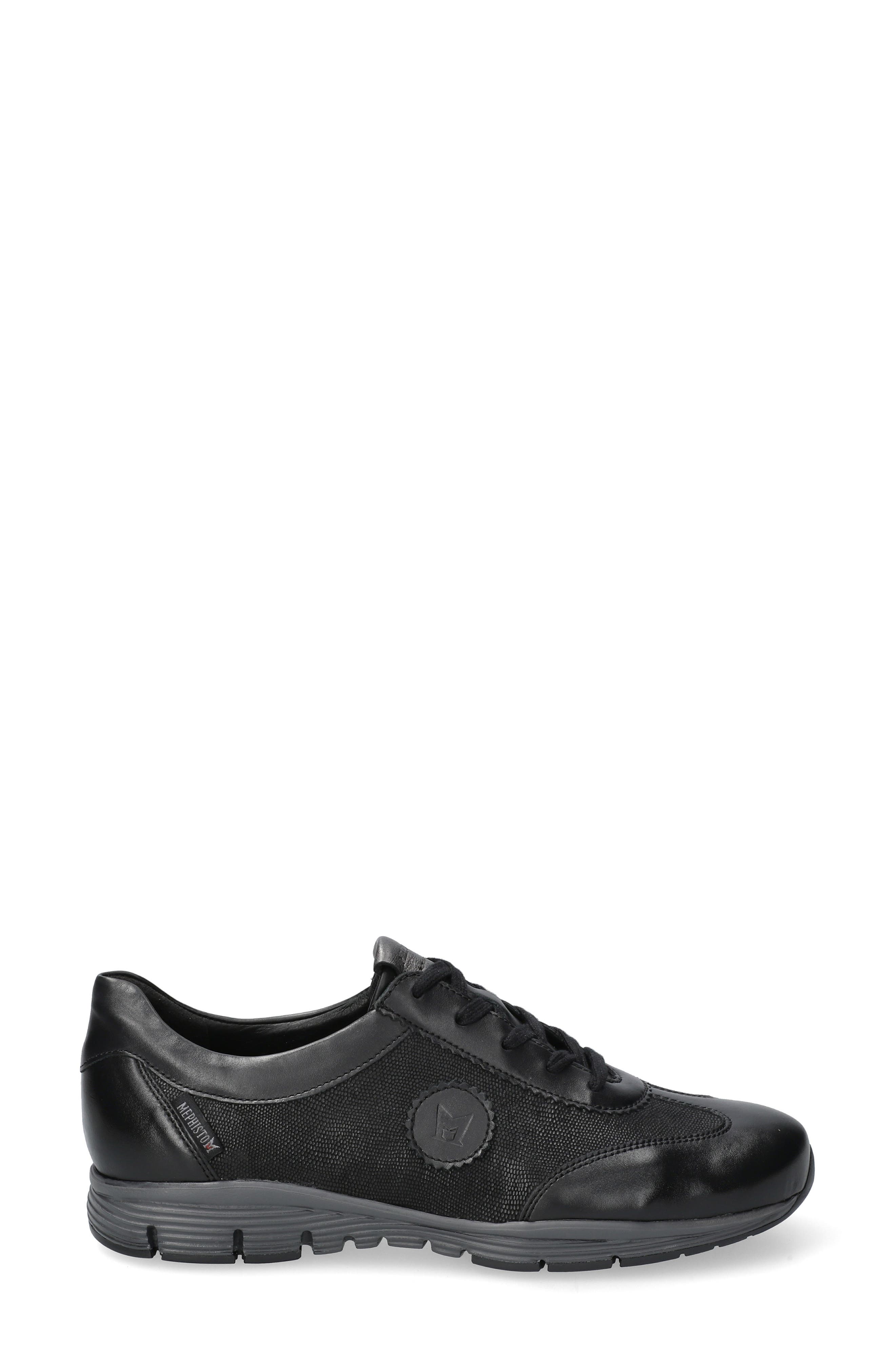 'Yael' Soft-Air Sneaker, Alternate, color, BLACK SILK SMOOTH LEATHER