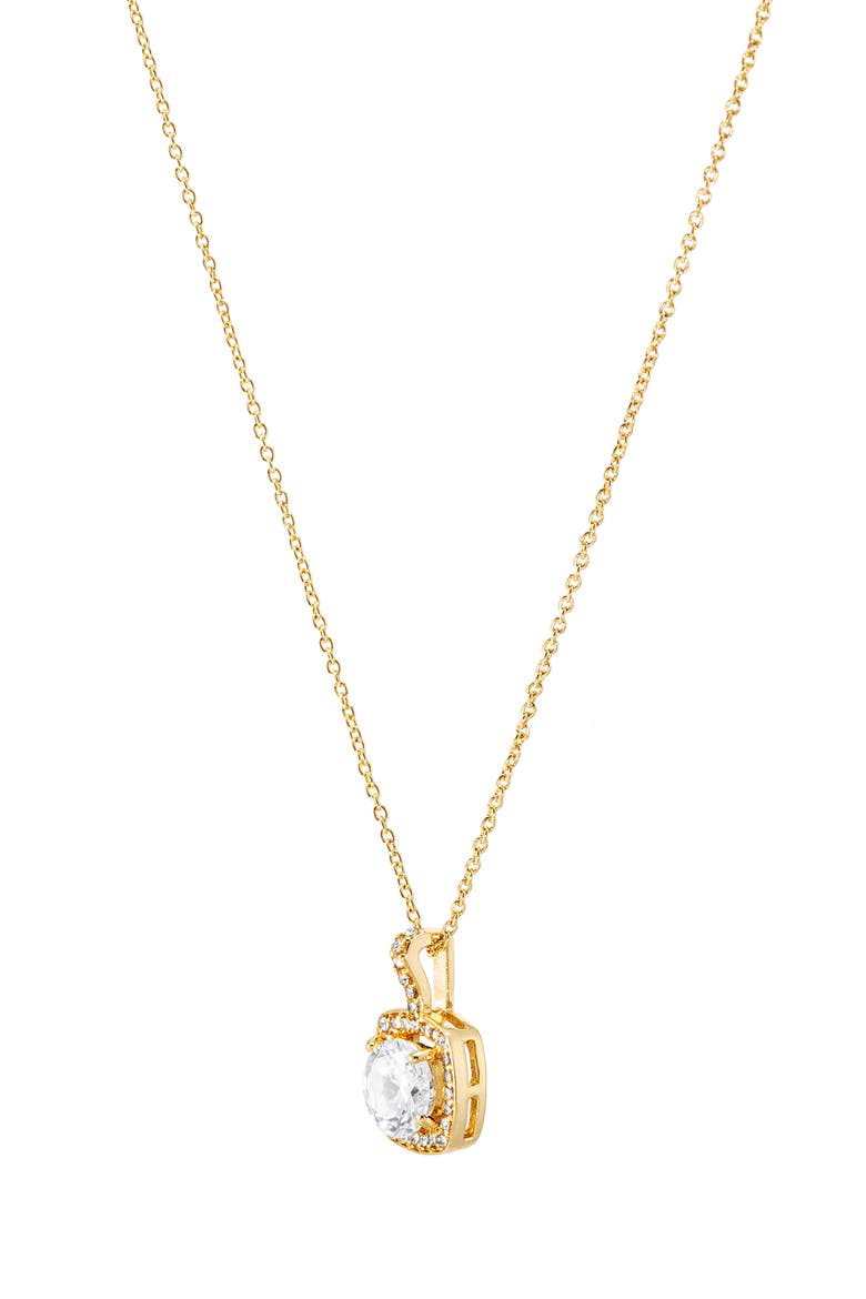 Cubic Zirconia Pendant Necklace & Stud Earrings Set, Alternate, color, GOLD
