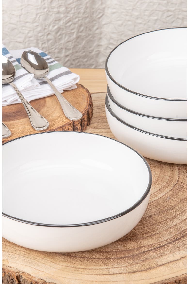16-Piece Silhouette Dining Set, Alternate, color, WHITE W/BLACK