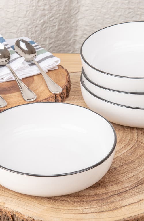 Bia Cordon Bleu 16-piece Silhouette Dining Set In White W/black