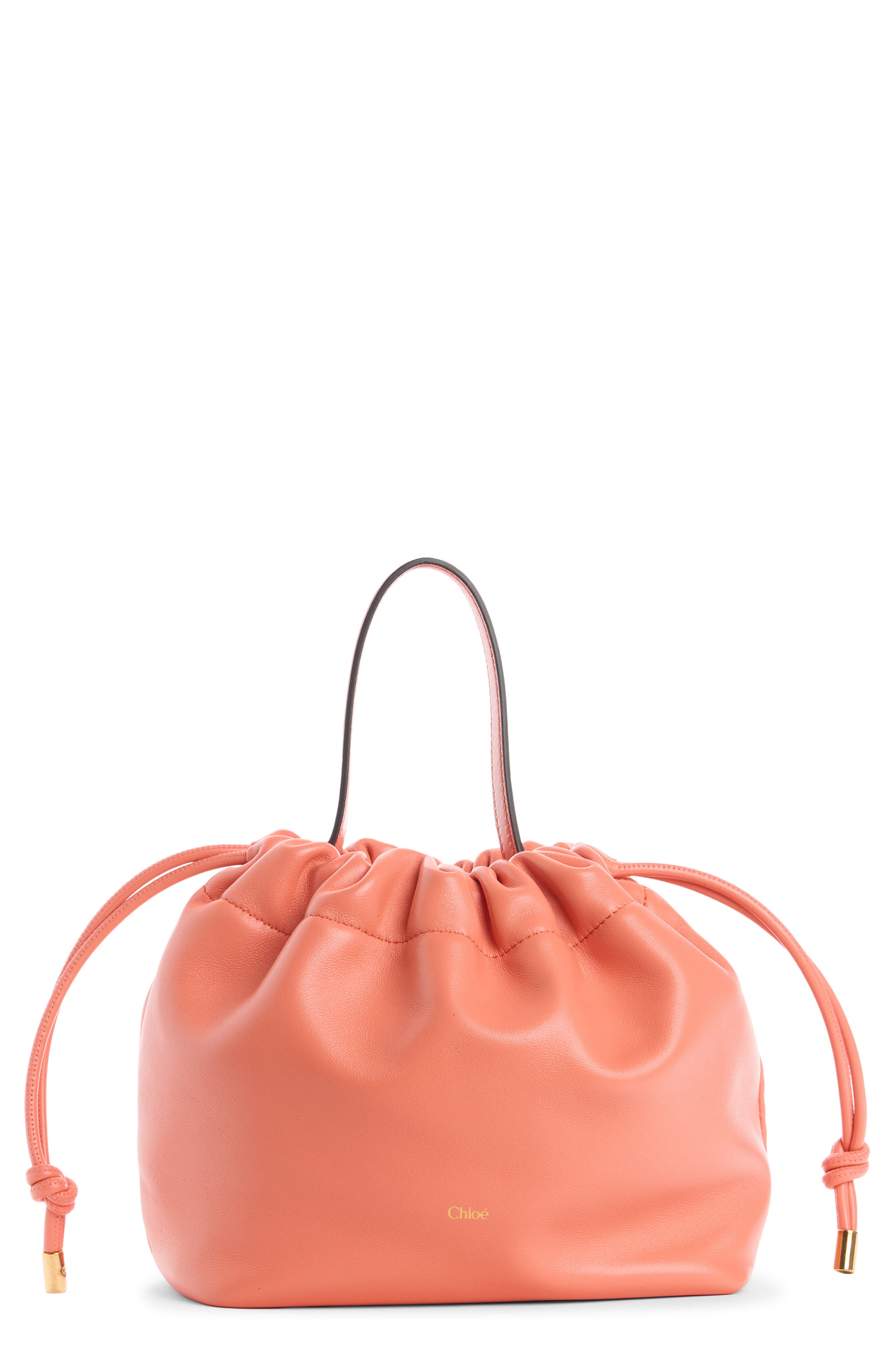 Chloé Mini Icons Leather Shoulder Bag, Main, color, Camellia Coral
