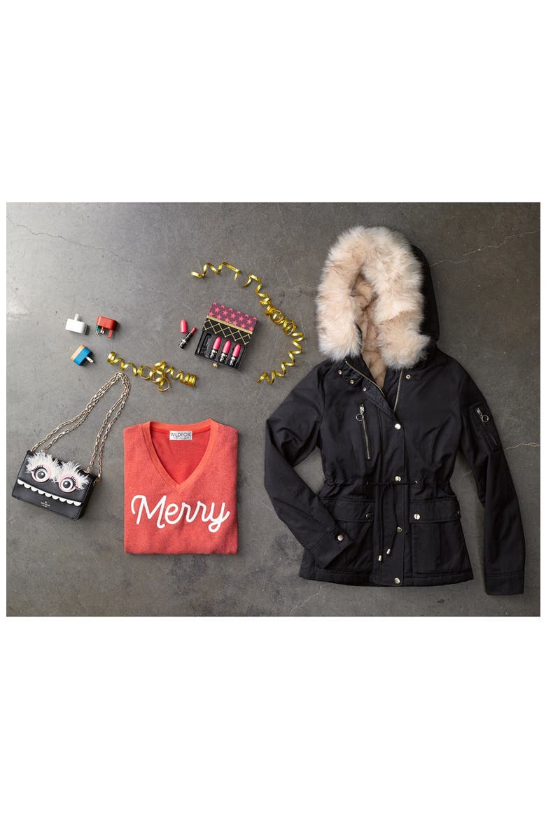 Woody Faux Fur Hood Puffer Jacket, Alternate, color, OLIVE