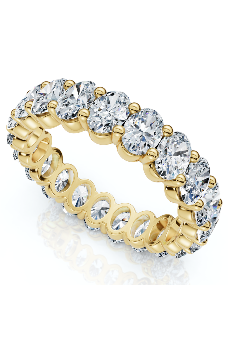 3Ct Oval Diamond Eternity Wedding Ring 14k Gold Lab Grown, Main, color, 14k Yellow Gold