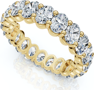 Bliss Diamond 3Ct Oval Diamond Eternity Wedding Ring 14k Gold Lab Grown