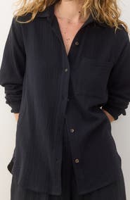 Marine Layer Jane Double Cloth Cotton Gauze Button-Up Shirt