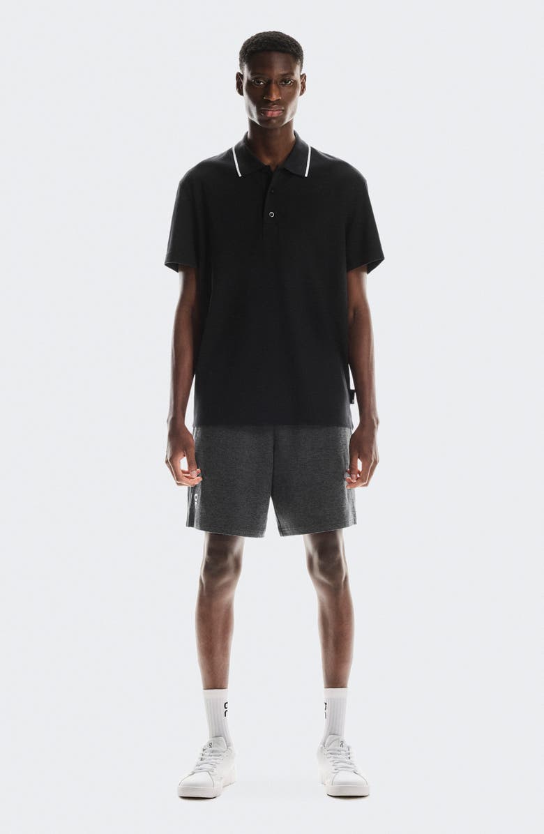 On Courtside Tipped Piqué Polo, Alternate, color, Black