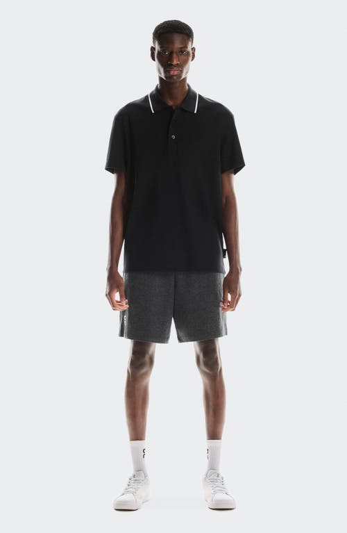 On Courtside Tipped Piqué Polo In Black
