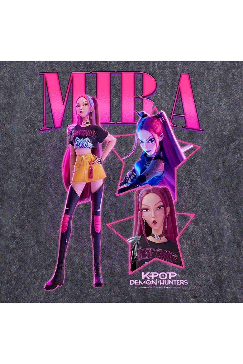 Men's KPop Demon Hunters Mira Super Star Logo  Pull Over Hoodie, Alternate, color, Black