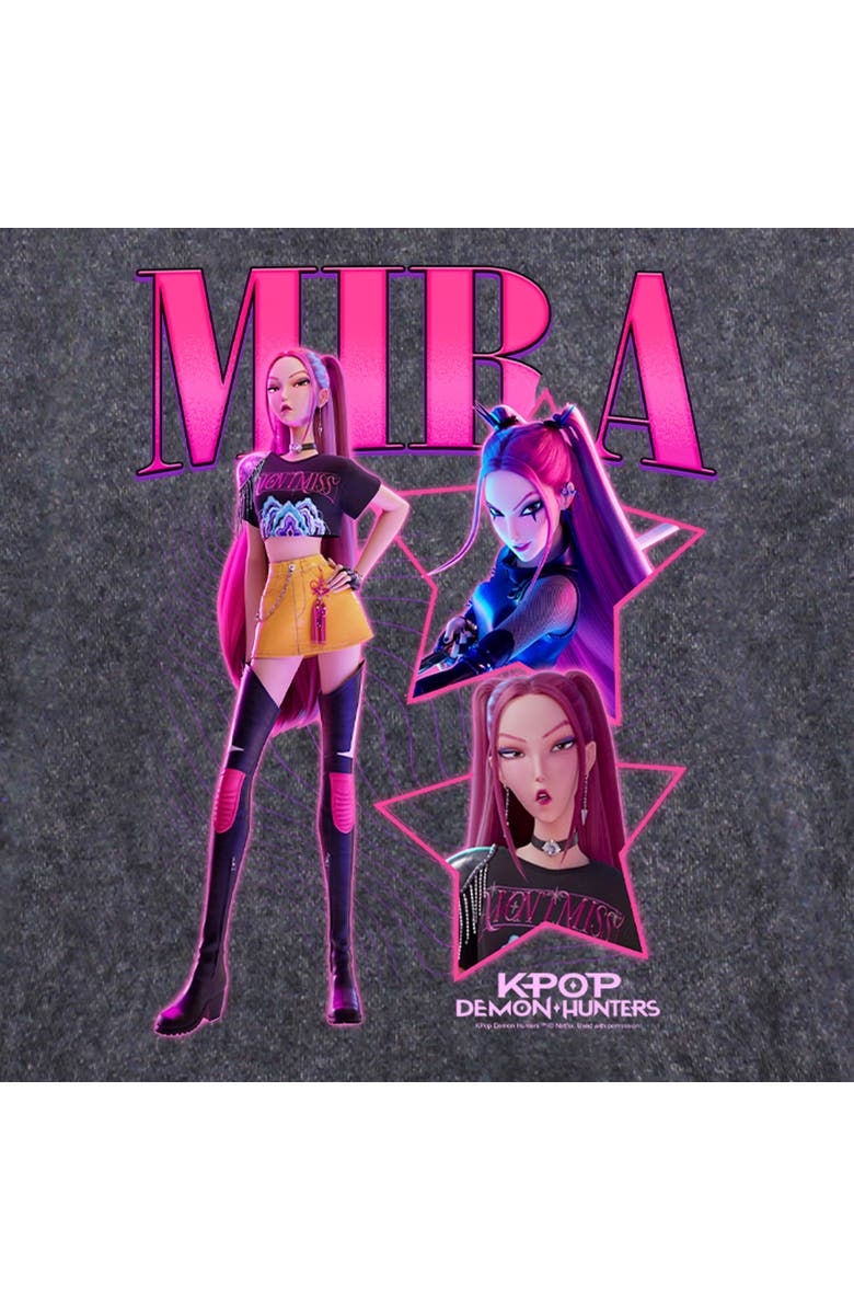 KPop Demon Hunters Men's KPop Demon Hunters Mira Super Star Logo  Pull Over Hoodie, Alternate, color, Black