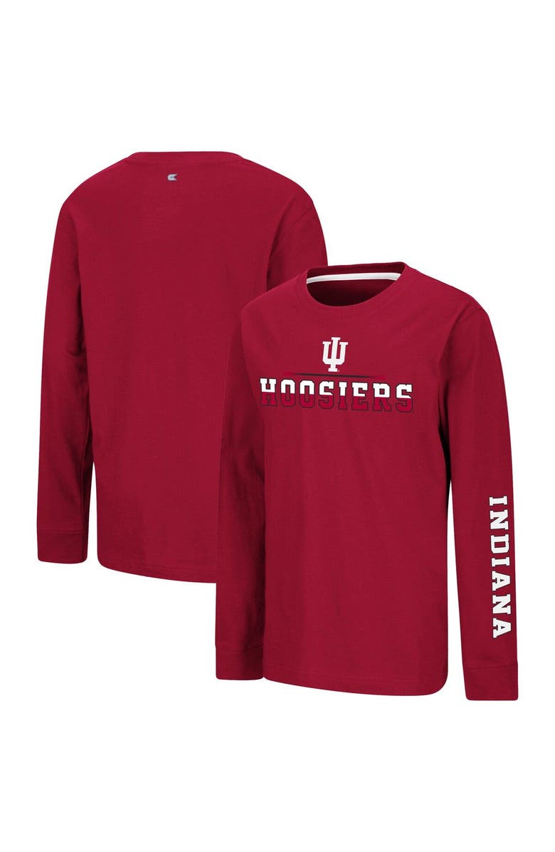 COLOSSEUM Youth Colosseum Crimson Indiana Hoosiers Two-Hit Long Sleeve T-Shirt, Alternate, color, 