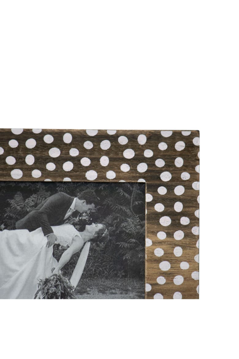 4x6 Bettina White Polka Dot Wood Photo Picture Frame, Alternate, color, Brown