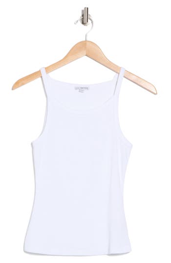 James Perse Cotton Rib Cami Tank In White