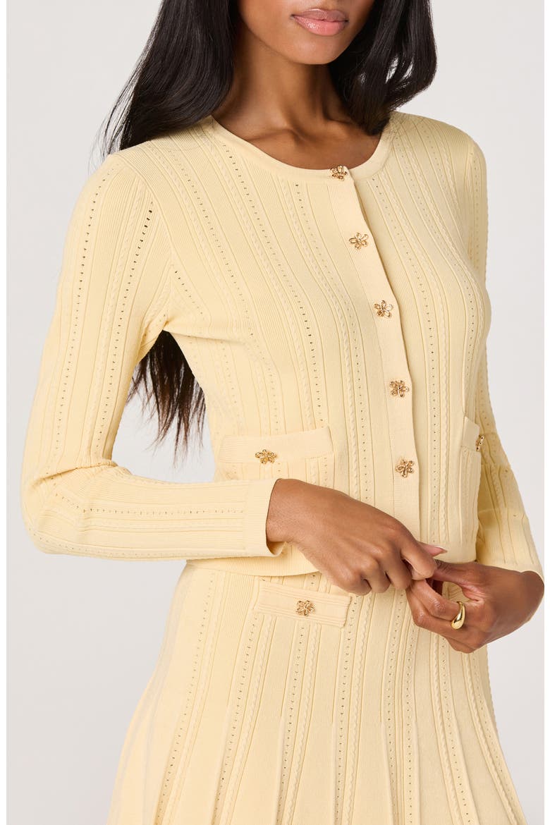 Myrtle Pointelle Knit Cardigan, Alternate, color, BUTTER