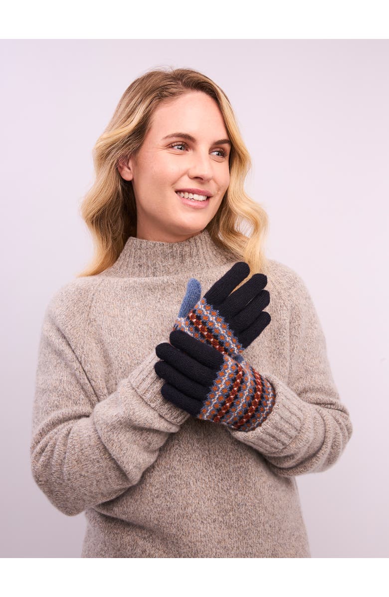 Celtic & Co. British Lambswool Fair Isle Gloves, Main, color, Navy