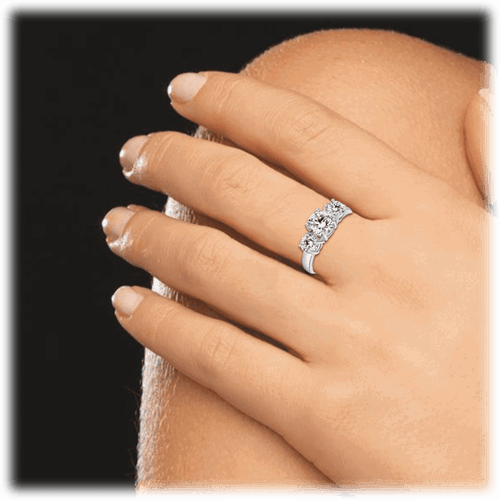 Hollywood Sensation Blair Three Stone Cubic Zirconia Ring In Silver