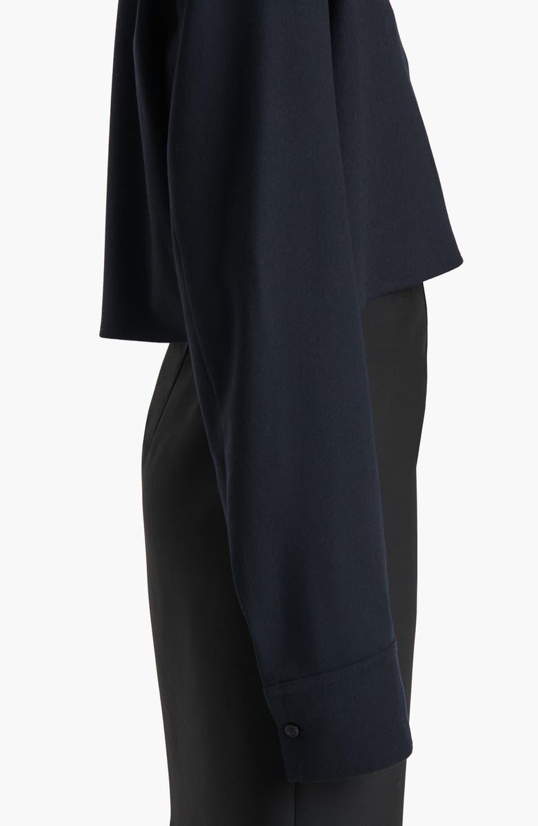 Khaite Jasen Crop Button-Up Shirt, Alternate, color, Dark Navy