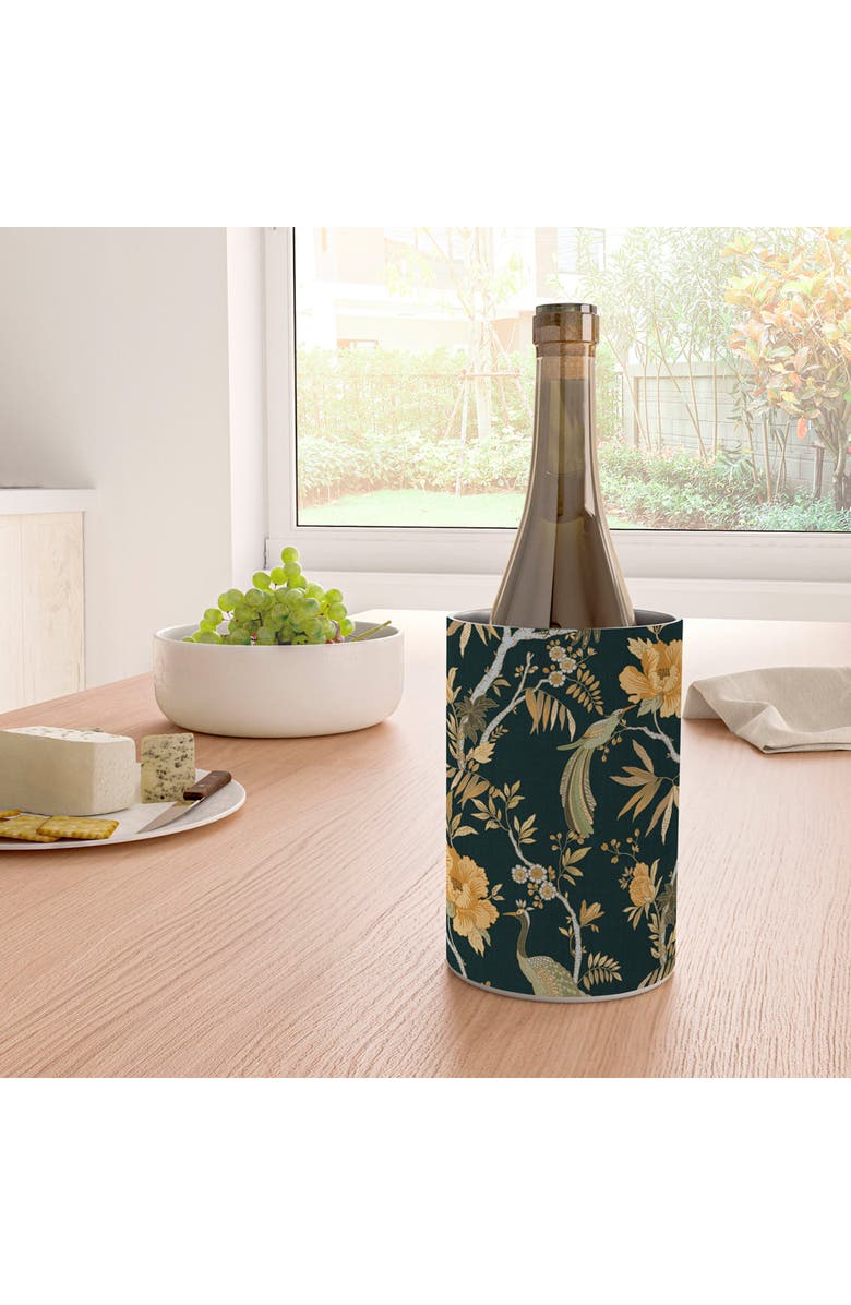 Deny Designs Peacock Garden Stainless Steel Wine Cooler, Alternate, color, Turquoise