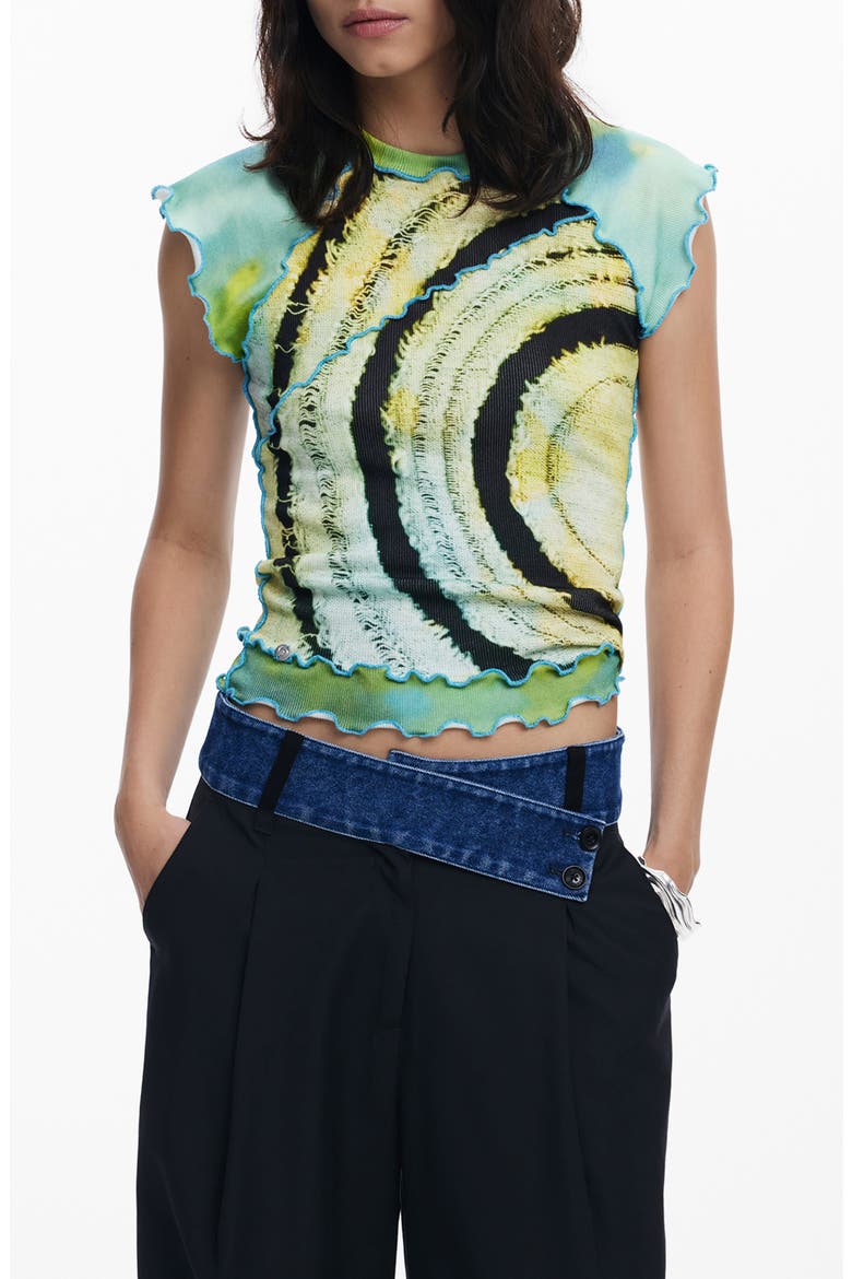 Lettuce Edge T-Shirt, Main, color, GREEN YELLOW