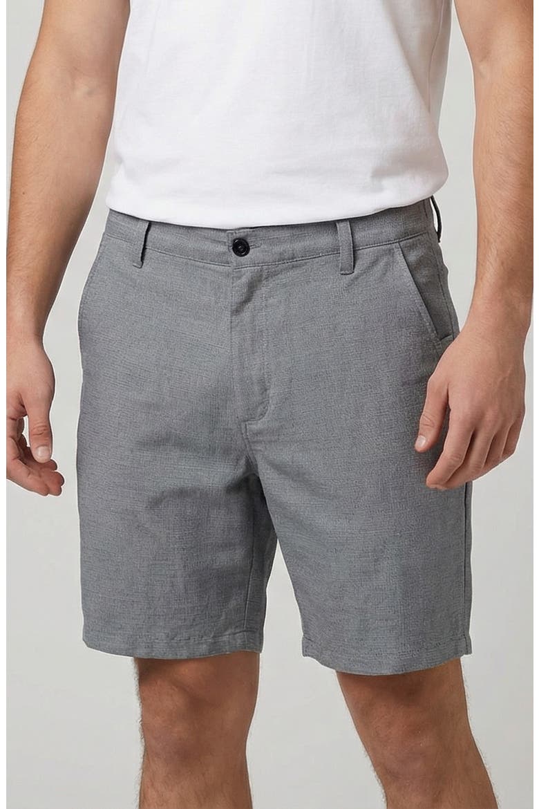 Cotton & Linen Blend Chino Shorts, Main, color, GREY