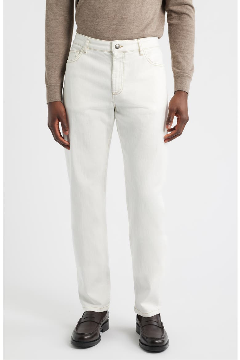 Garment Dyed Bull Denim Jeans, Main, color, WHITE