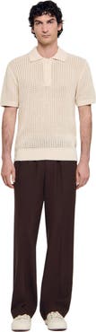 SANDRO Cotton polo shirt with polo collar