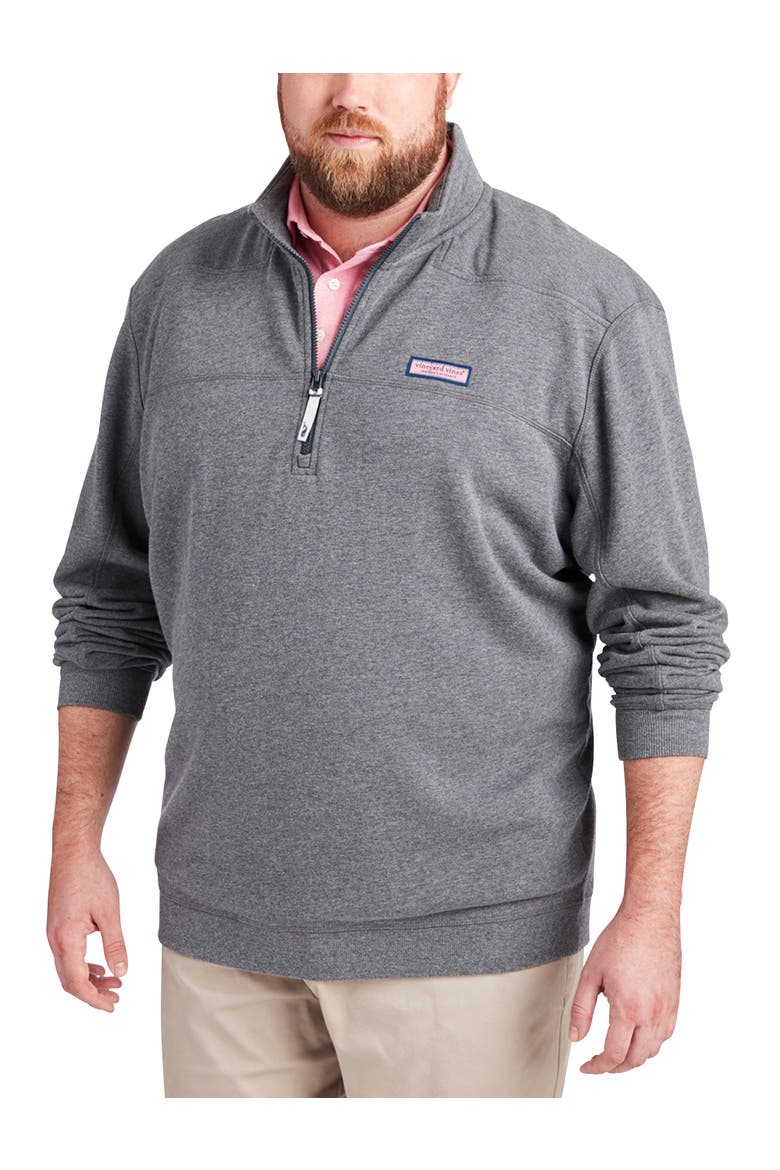 Big & Tall 1/4-Zip Collegiate Shep Shirt, Main, color, CHARCOAL