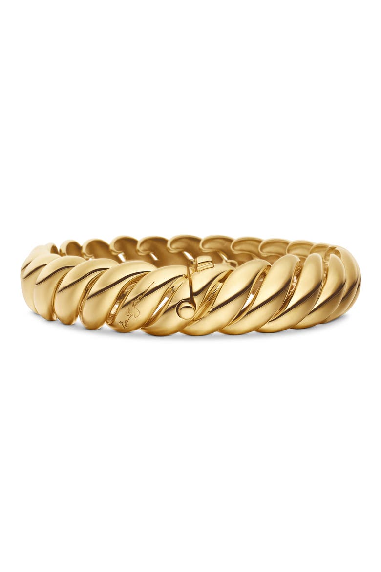 Sculpted Cable Bracelet in 18K Yellow Gold, 14mm, Alternate, color, 18K YELLOW GOLD