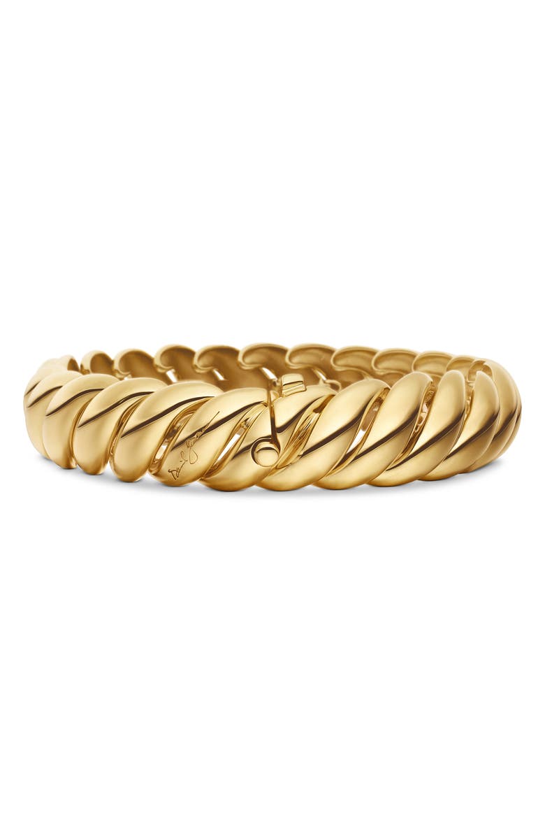 David Yurman Sculpted Cable Bracelet in 18K Yellow Gold, 14mm, Alternate, color, 18K Yellow Gold
