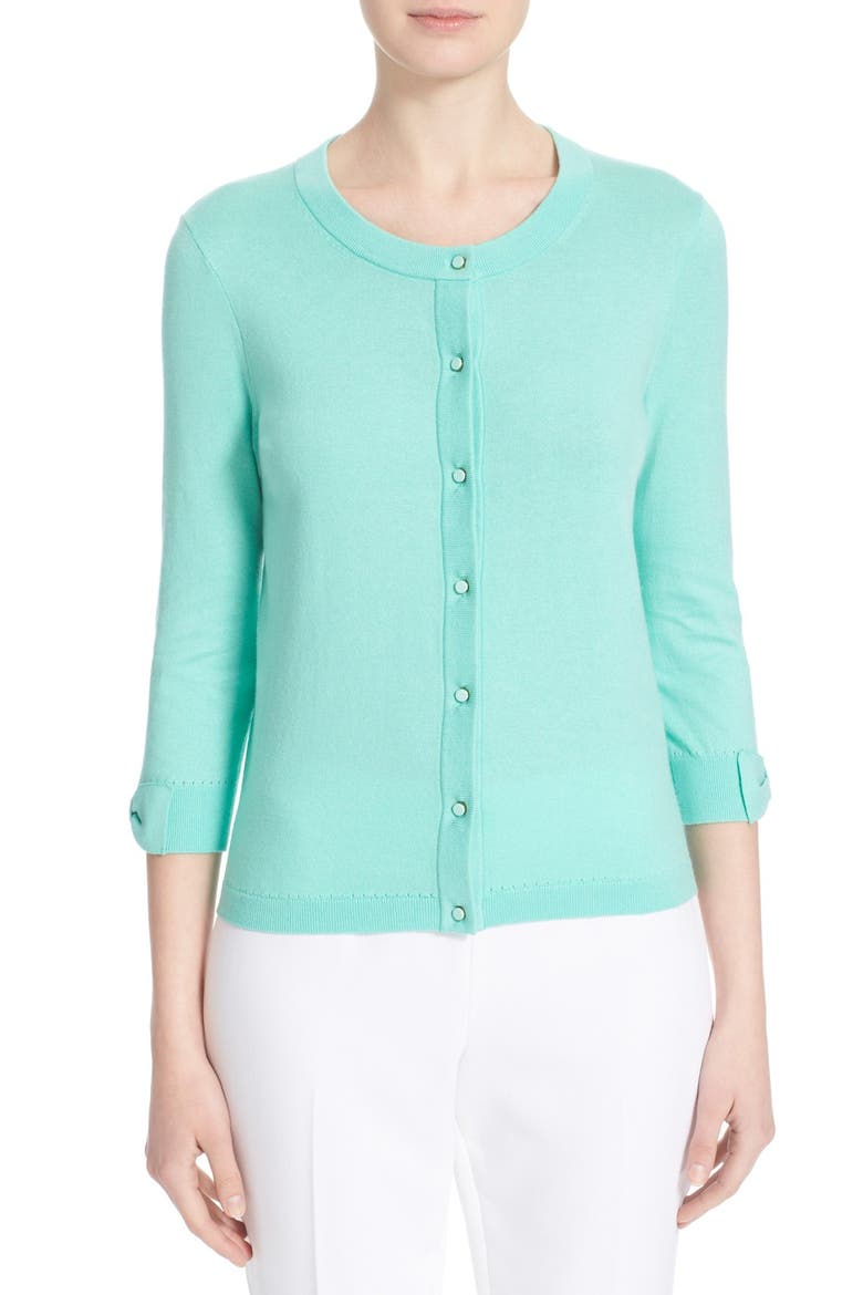 'somerset' cotton blend cardigan, Main, color, CARIBBEAN SKY