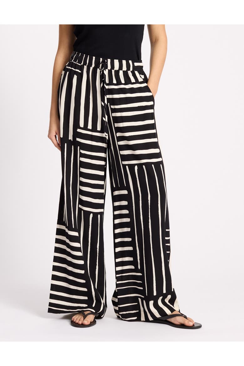 Patchwork Stripe Trouser, Main, color, Black