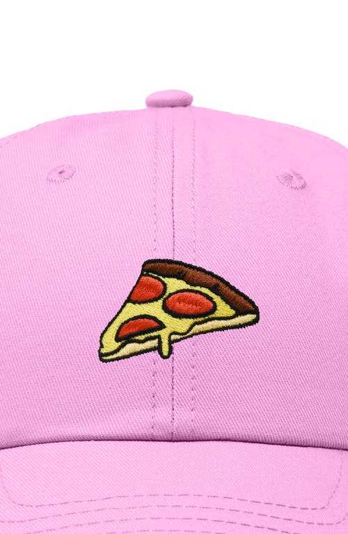 Dalix Pizza Slice Embroidered Dad Hat In Light Pink