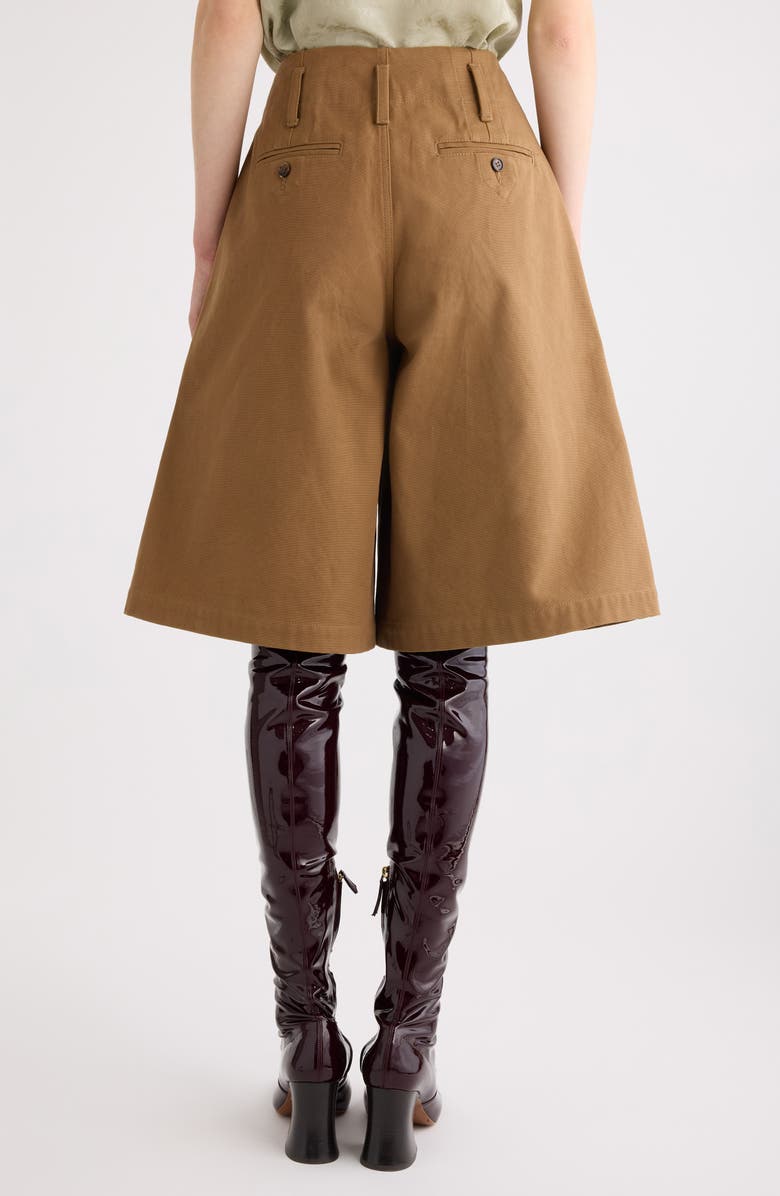 Chloé Garment Dye Organic Cotton Canvas Bermuda Shorts, Alternate, color, Mustard Brown