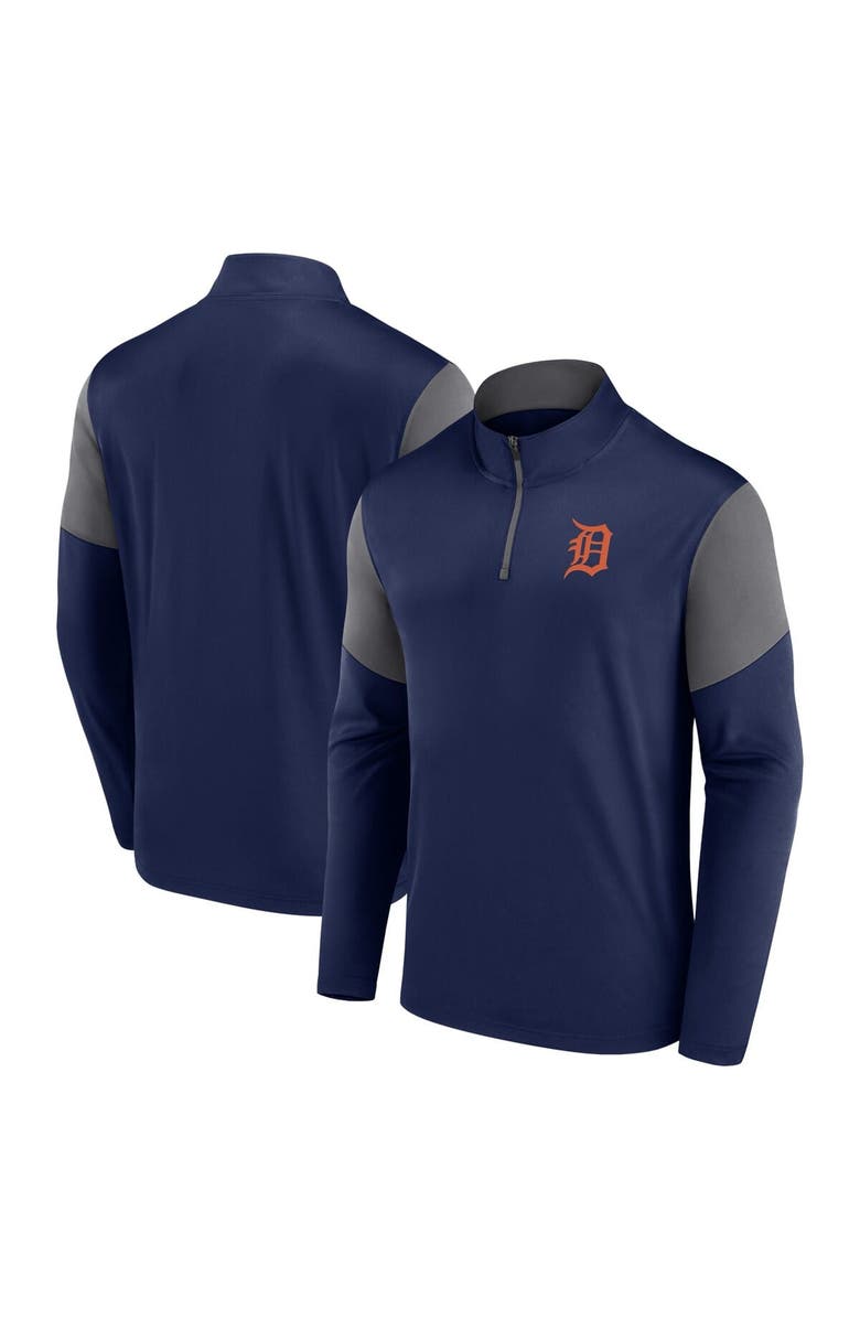 FANATICS Men's Fanatics Navy Detroit Tigers Logo Quarter-Zip Top, Main, color, 