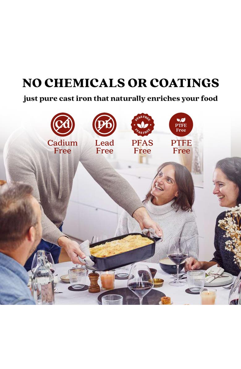 Alva Nori Enameled Cast Iron Backing Dish & Roasting Pan - 12x8, Alternate, color, Black