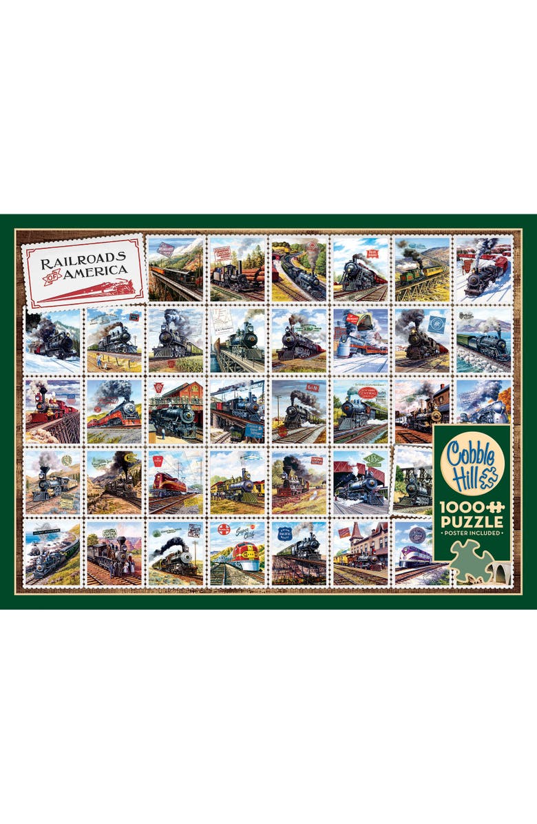 Cobble Hill Railroads Of America 1000 Piece Puzzle, Alternate, color, Multicolored