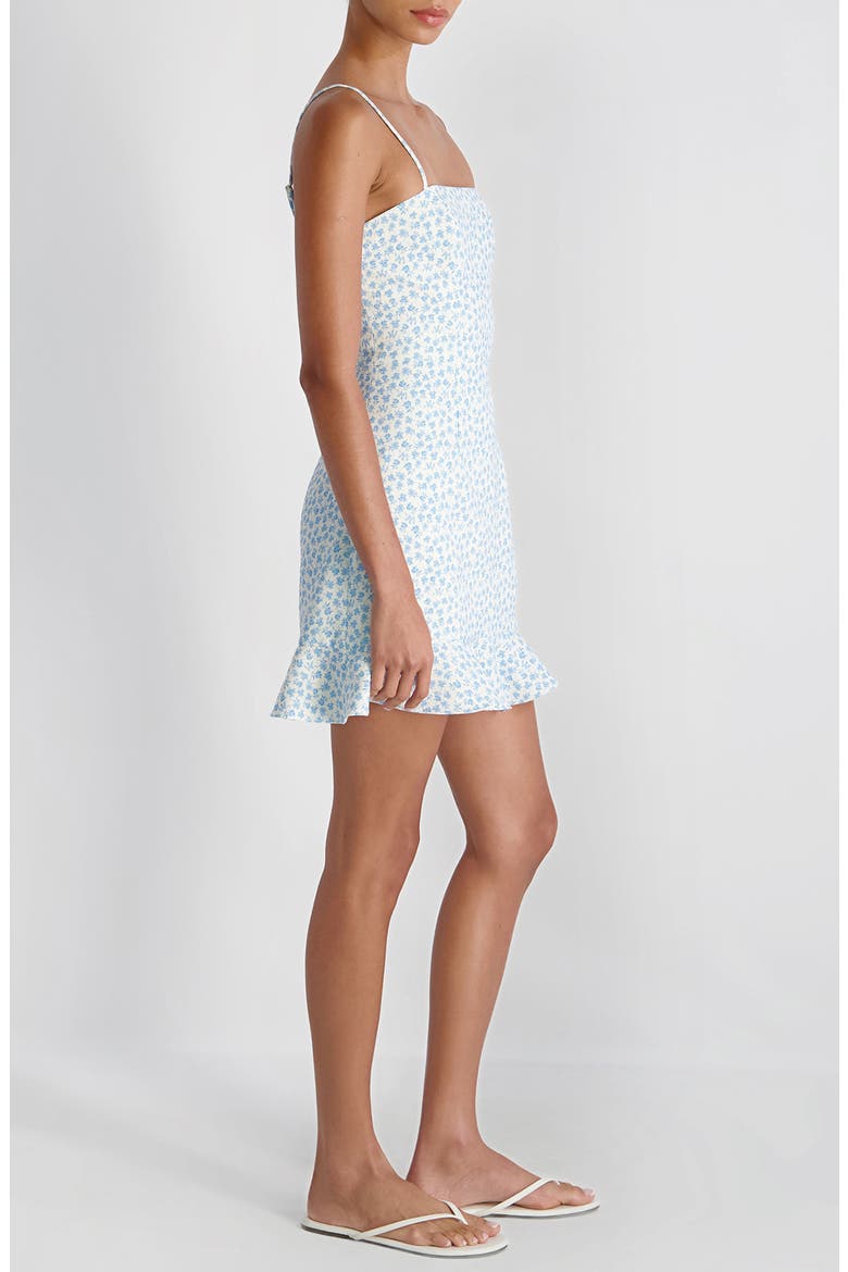 Stacey Frill Hem Minidress, Alternate, color, WHITE-POOLSIDE BLUE