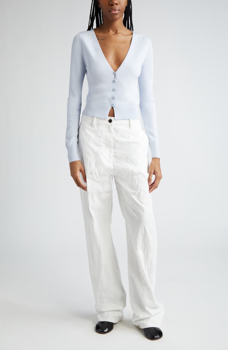 Proenza Schouler Rory Relaxed Fit Crinkled Poplin Straight Leg Pants, Alternate, color, 