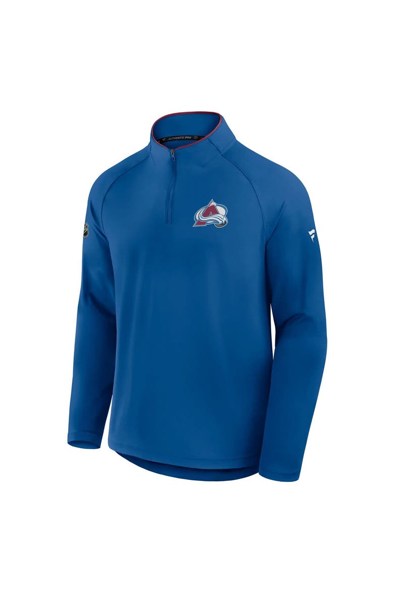 Men's Fanatics Blue Colorado Avalanche Authentic Pro Rink Training Quarter-Zip Pullover, Alternate, color, Blue