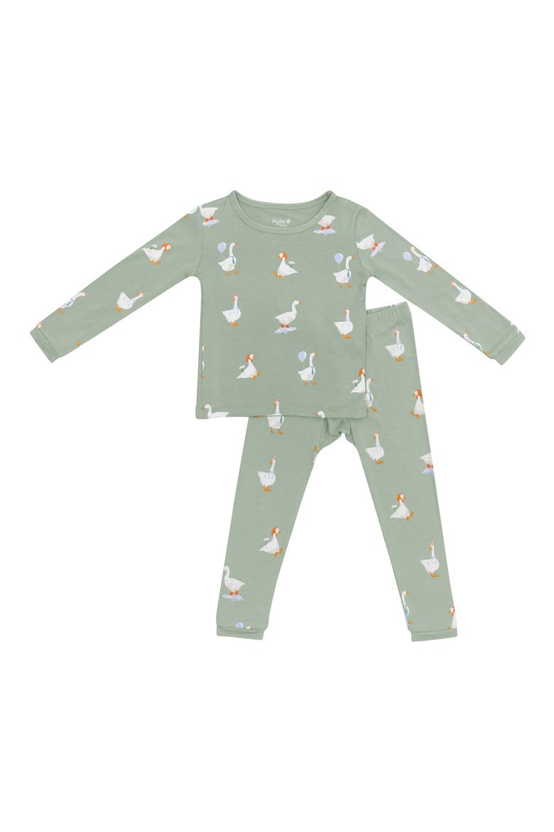 Kids' Print Fitted Two-Piece Pajamas, Main, color, SILLY GOOSE