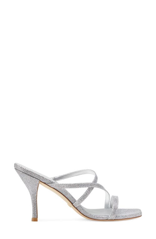 Stuart Weitzman Strapeze 85 Slide Sandal In Silver