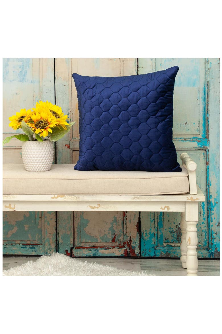 Bazyli Quilted Throw Pillow, Alternate, color, BLUE