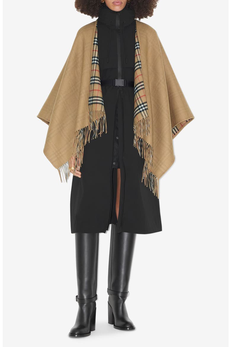 Vintage Check Wool Cape, Main, color, ARCHIVE BEIGE