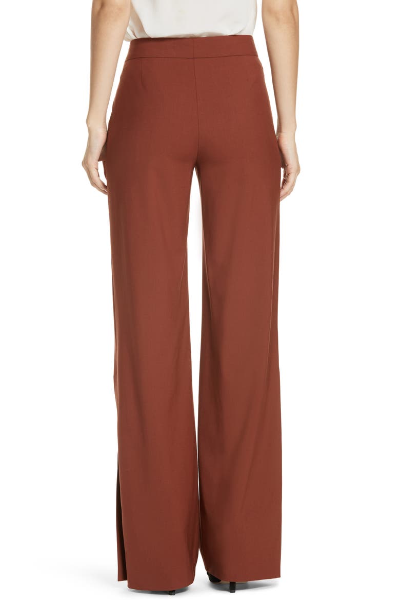 Good Stretch Wool Slit Wide Leg Pants, Alternate, color, BRANDY